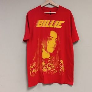 Women's Billie Eilish red and yellow Lg T-Shirt